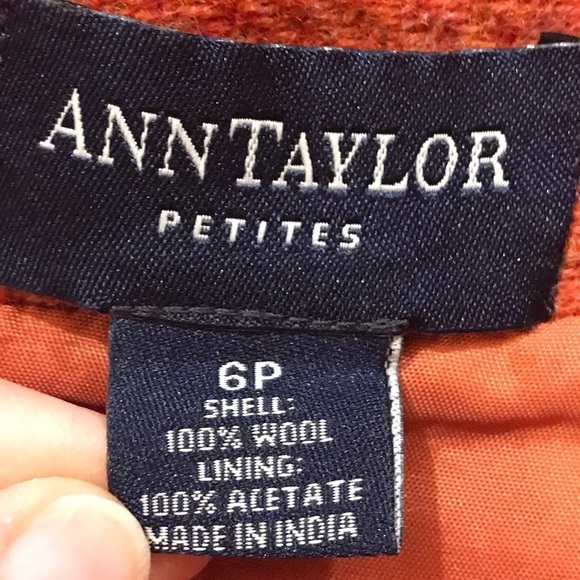 Vintage 90s Ann Taylor Wool Skirt Coral 6 Petite - Picture 8 of 9